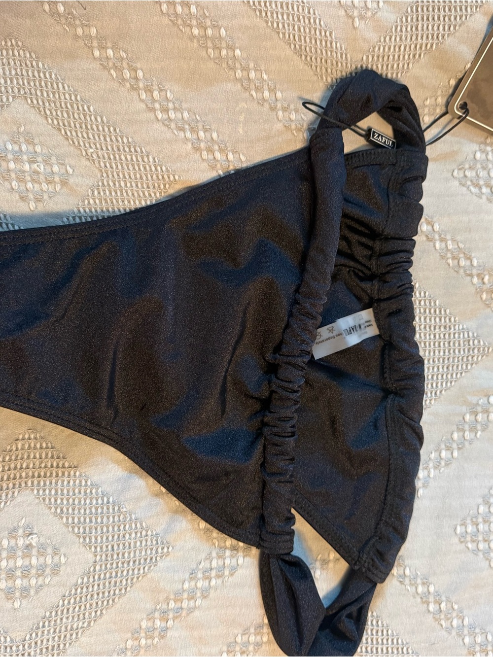 Zaful Black Ruched Bandeau Bottom